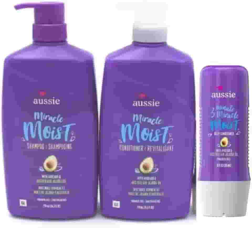 Aussie Kit Moist Shampoo, Condicionador 865ml e Mascara 236ml