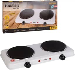 Fogareiro Elétrico de Indução, 2 Bocas, 2000W, Branco, Base em Metal, Controle de Temperatura Ajustável, Portátil, para Cozinha Doméstica, 43x21x6cm, 127V Economia Gás Camping Motor Home