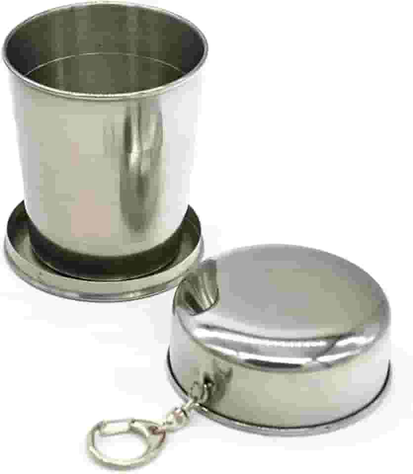 Copo retrátil telescópico portátil de aço inoxidável com chaveiro de metal para viagens, acampamento, piquenique, caminhada 70/150/250 ml (S(70ML))
