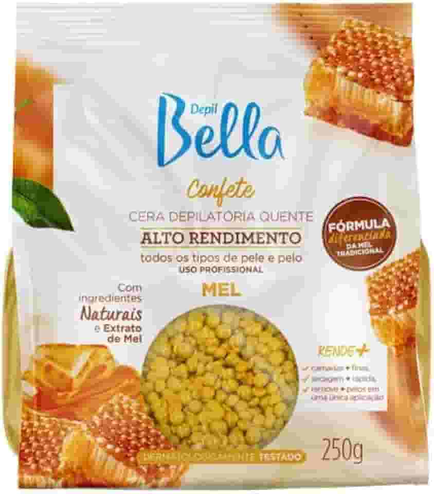 Cera Depilatória Confete Mel Alto Rendimento Depil Bella 250g, Cor: Incolor, Tamanho: Grande