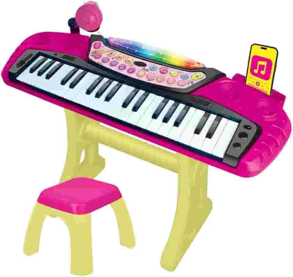 Barbie Teclado Musical Fabuloso com Microfone e Banquinho