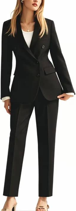 Terno feminino de escritório trespassado com 2 peças slim fit para trabalho terno profissional de formatura com lapela