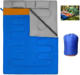 Saco De Dormir Casal ou Solteiro 2,2m x 1,5m, Saco de Dormir Duplo para Adultos,Duas Pessoas para Todas As Estações, Saco de Dormir para 2 Pessoas para Acampamento