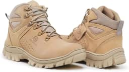 Bota de Trilha Coturno Adventure Arizona Couro Legítimo Blaqueado Palmilha de Gel