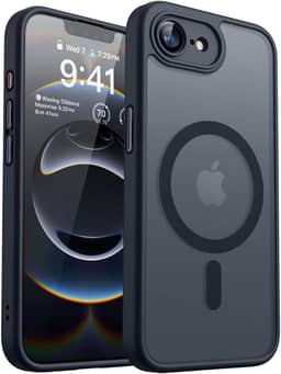 FIT IT Capa Magnética para iPhone 16e, Compatível com MagSafe, TPU Slim, Proteção para Câmera, Transparente (Preto)