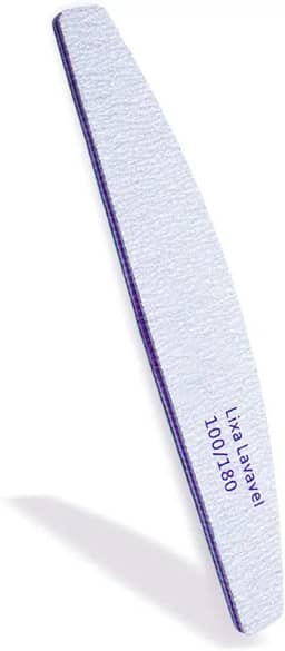 Lixa Bumerangue Lavável 100/180 Para Unhas de Gel Acrigel Fibra de Vidro, Com 20 Unidades