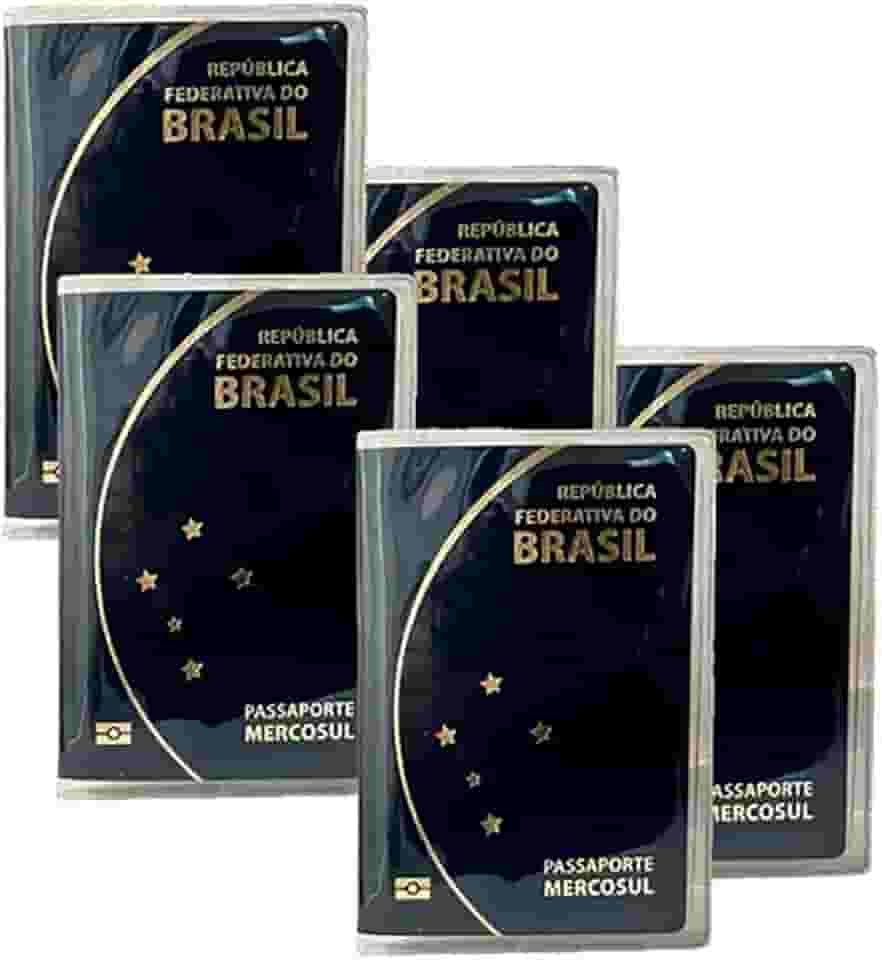 kit 5 Capa Passaporte na cor transparente em PVC