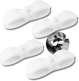 Kit 10 Enrolador Suporte Organizador de Cabos e Fios em Silicone Adesivo – Ideal para Eletrodomésticos e Escritório, Compatível com Fritadeira, Cafeteira, Liquidificador e Mais (Branco)