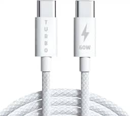 Cabo USB-C 60W Trançado em Nylon Reforçado, Compatível com iPhone 15/15 Pro/15 Pro Max/16/16 Pro/16 Pro Max/17/17 Air/17 Pro/17 Pro Max e Android, Carregamento Rápido Premium