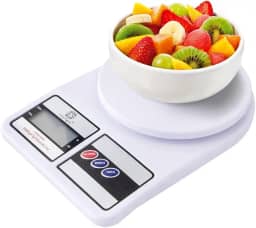 Balança Digital de Cozinha, Até 10 kg, Escala 1grama Balança de alta Precisão (Contém Pilhas)
