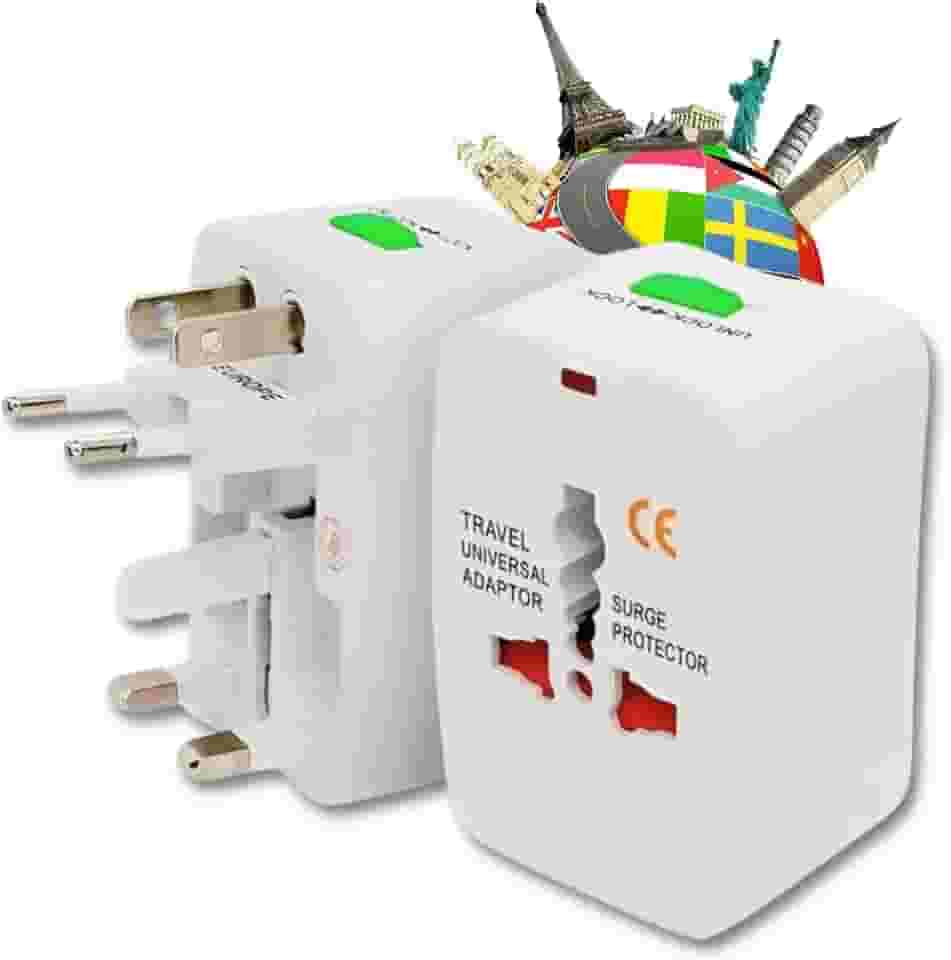 Adaptador de Tomada Universal para Viagem Internacional Premium - Bivolt, +150 Países (EUA, Europa, UK, Ásia) - Trava de Segurança, Portátil e Ajustável