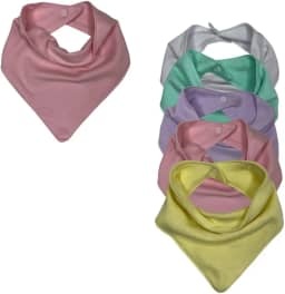 Kit 5 babadores Color Candy menino e menina em algodão com duas regulagens