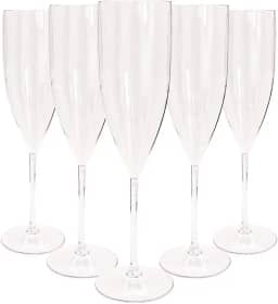 10 Taças de Champanhe de Acrílico Cristal 160 Ml