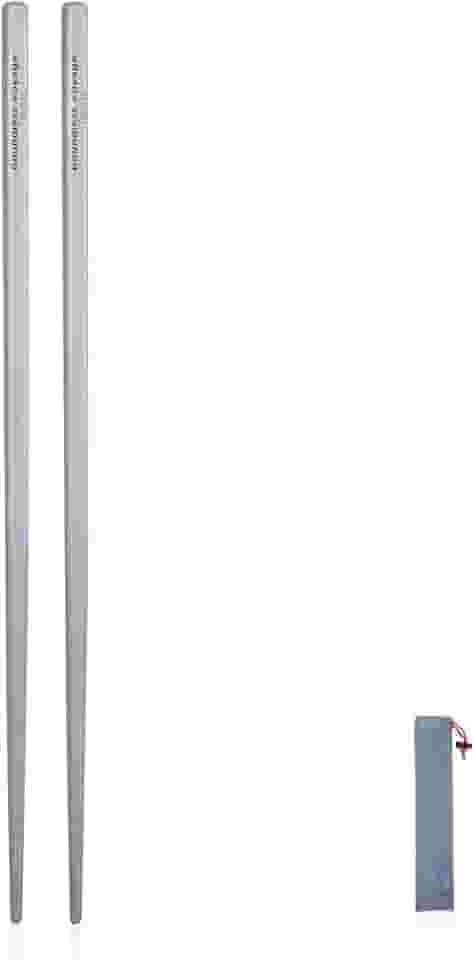 iBasingo Batons de titânio quadrados redondos à prova de escorregões para acampamento ao ar livre, talheres de piquenique, pratos ultraleves 12,5 g, Square chopsticks- Ti1517I