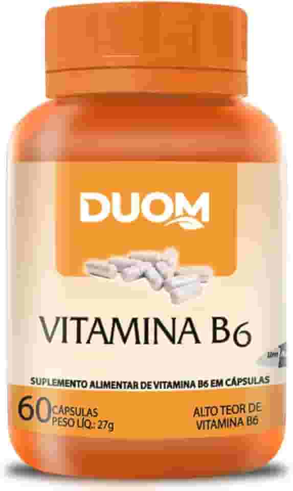 VITAMINA B6 ALTO TEOR PIRIDOXINA APENAS 1 AO DIA 60CAPS DUOM