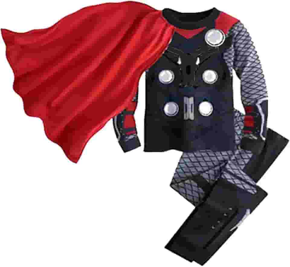 Conjunto de pijama de algodão para crianças, meninos, meninas, personagem de super-herói, roupa de dormir