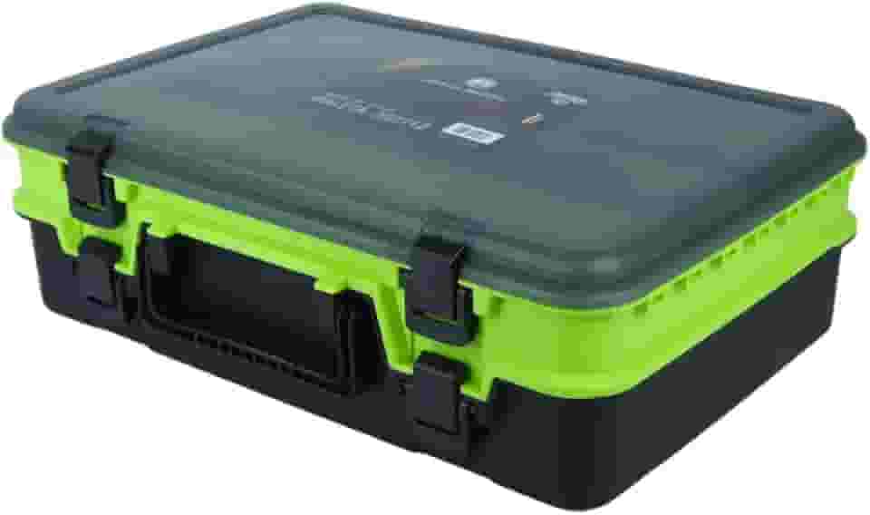 Pesca Brasil, Maleta de Pesca 392712 Para Acessórios Compartimento Duplo com Divisórias e Trava Fácil Transporte, Verde