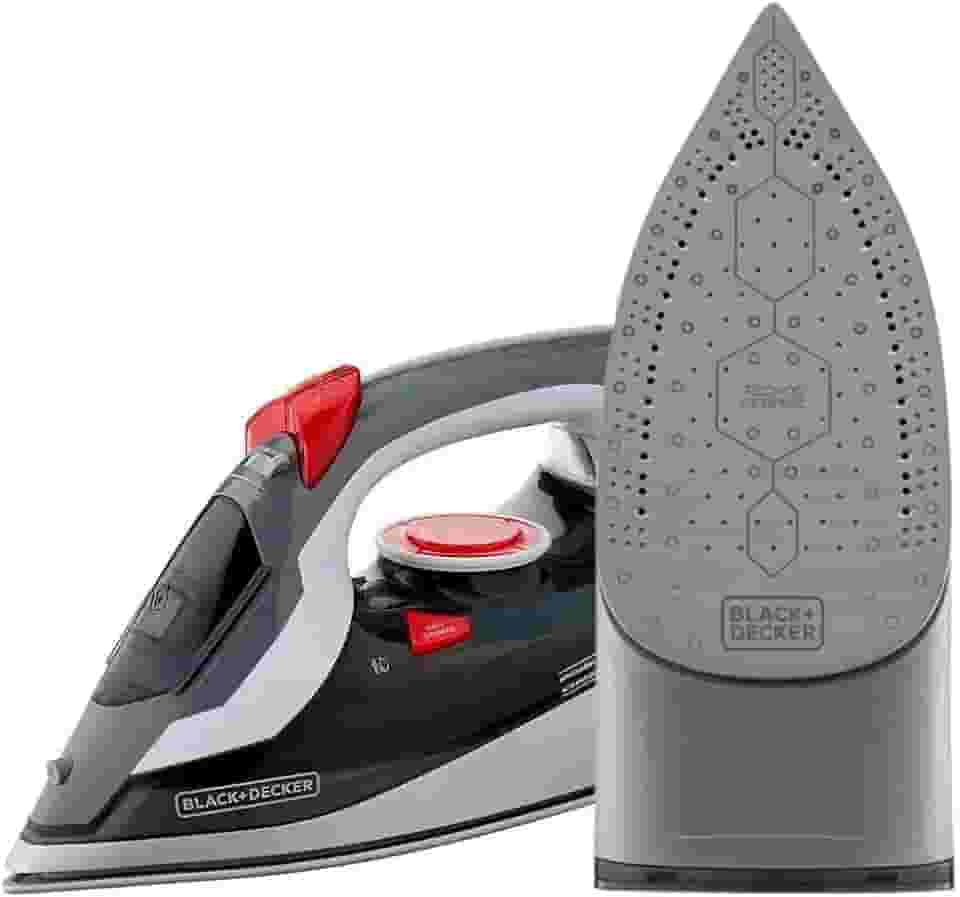 BLACK+DECKER Ferro de Passar Roupa com Vaporizador, Desligue Automático, Vermelho, Modelo FX3900, 110V