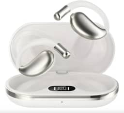 Fone De Ouvido Sem Fio De Condução Óssea TWS, Com Display Digital, Bluetooth, Resistente à Água, Esportivo, Ideal Para Corrida Academia (Branco)