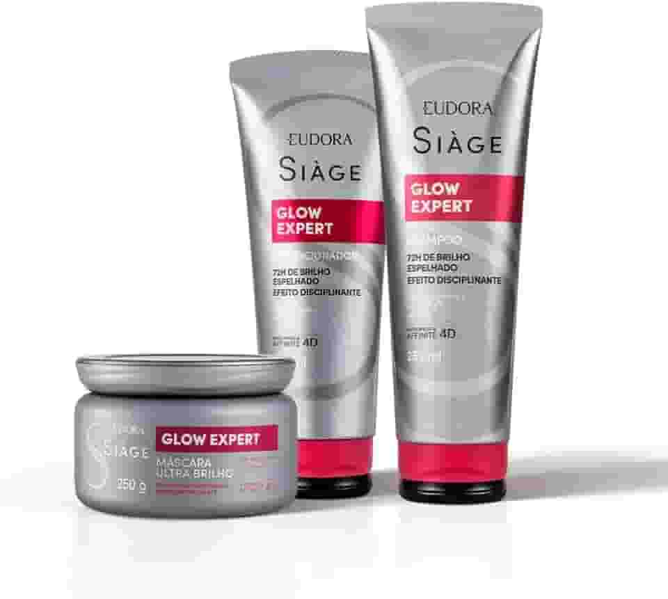 Eudora Kit Siàge Glow Expert: Shampoo 250ml + Condicionador 200ml + Máscara Capilar 250g