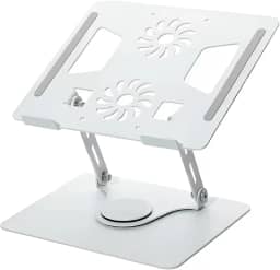 Suporte para Notebook e Tablet em Aluminio Ajustável com Rotação 360º Portátil Dobrável Apoio Base de Metal Laptop até 17 Polegadas com Altura Regulável Vertical Ergonômico