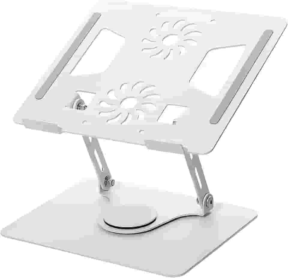 Suporte para Notebook e Tablet em Aluminio Ajustável com Rotação 360º Portátil Dobrável Apoio Base de Metal Laptop até 17 Polegadas com Altura Regulável Vertical Ergonômico