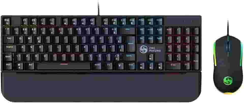 Kit Teclado Mouse Mecânico Abnt2 Gamer Led Rgb Iluminado PRETO