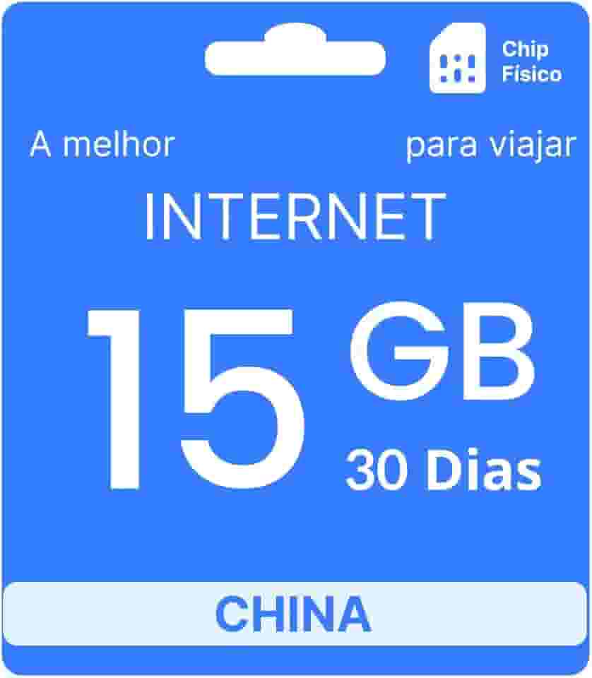Chip Internacional China - 15GB - 30 Dias - simfinity