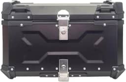 Bau Moto Traseiro 65l Universal Aluminio Preto 2 Capacetes