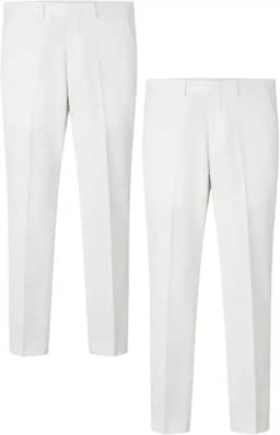 KIT 2 Peças - Calça Social Masculina Slim Branca Calça de Terno Tecido Panamá Calça Formal Alfaiataria Homens