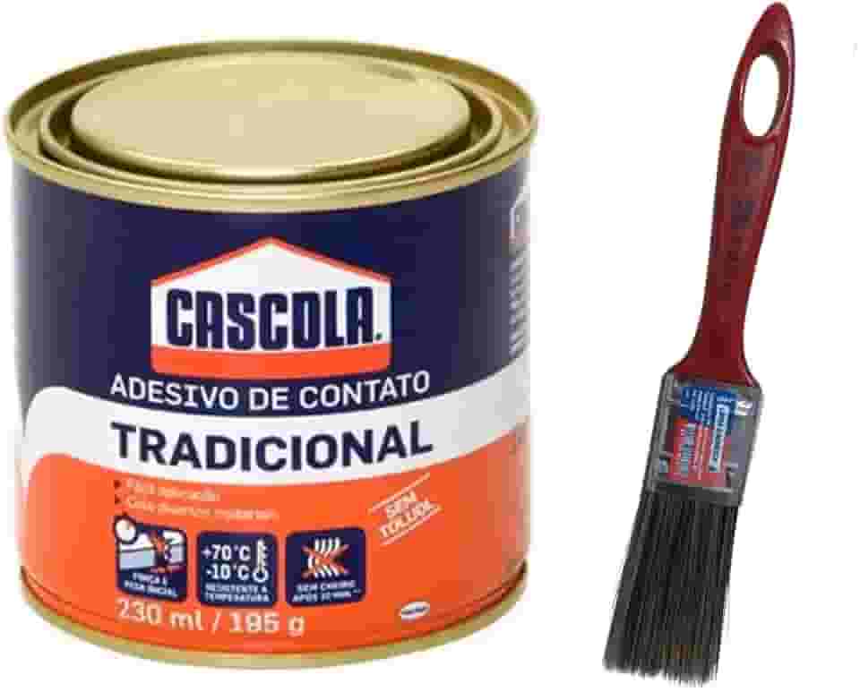 Cola de Contato Cascola 195g Sapateiro + Pincel de Aplicação 1Polegada