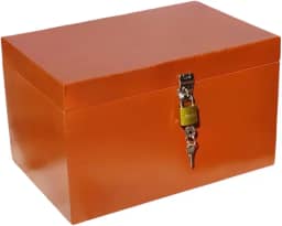 Baú Caixa Organizador Caixa para Presente Bau Com Cadeado Kraft (Madeira Mogno)