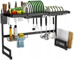 Escorredor Rack Modular Oganizador 85cm Preto Aço Inox Modelo Rack Organizador Louça