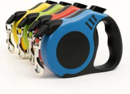 Coleira Guia Retrátil para Cachorros e Gatos 3 Metros – Trela de Passeio Automática em Nylon Reforçado com Trava de Segurança, Resistente e Confortável para Pets até 15kg (Azul)