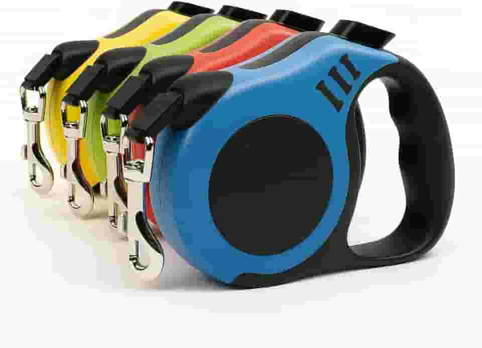 Coleira Guia Retrátil para Cachorros e Gatos 3 Metros – Trela de Passeio Automática em Nylon Reforçado com Trava de Segurança, Resistente e Confortável para Pets até 15kg (Azul)