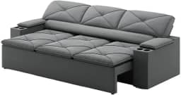 Sofá 3 Lugares Retrátil e Reclinável Pop 2,05m Grafite