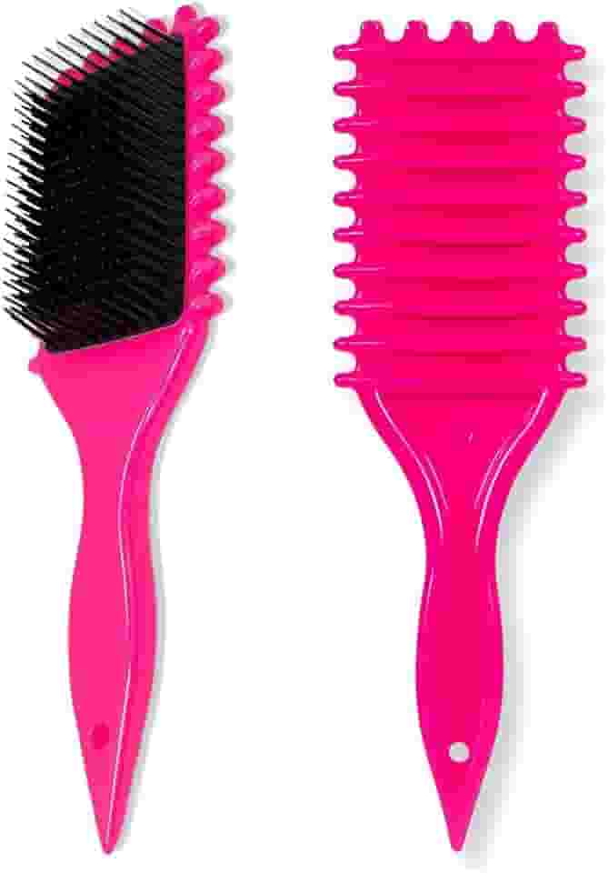 Escova Cabelo Fitagem Finalizadora Onda Profissional - Modelar e Definir Cachos Raquete Wave Mechas Premium CORES SORTIDAS