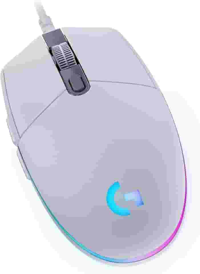 Mouse Gamer Logitech G203 LIGHTSYNC RGB, Efeito de Ondas de Cores, 6 Botões Programáveis e Até 8.000 DPI - Branco