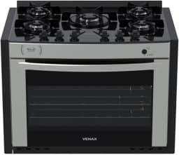 Fogao A Gas De Embutir Gaudi Prisma Vitreo Bl 5q Inox Gas Glp