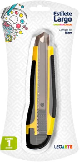 ESTILETE LARGO EMBORRACHADO 18MM BLISTER UND LEOARTE