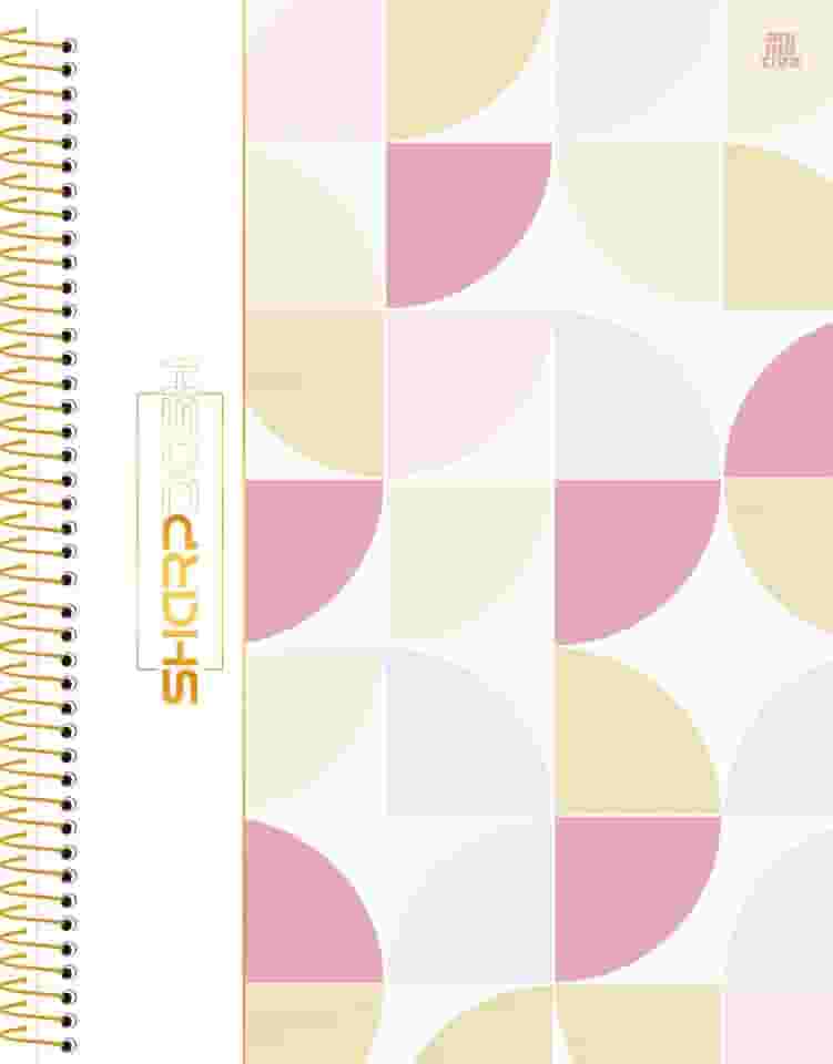Kit de Caderno, 01 Matéria, Capa Dura, Sharpdash Feminino com App Digital, 80 Folhas, Animativa, Pacote com 4 Unidades