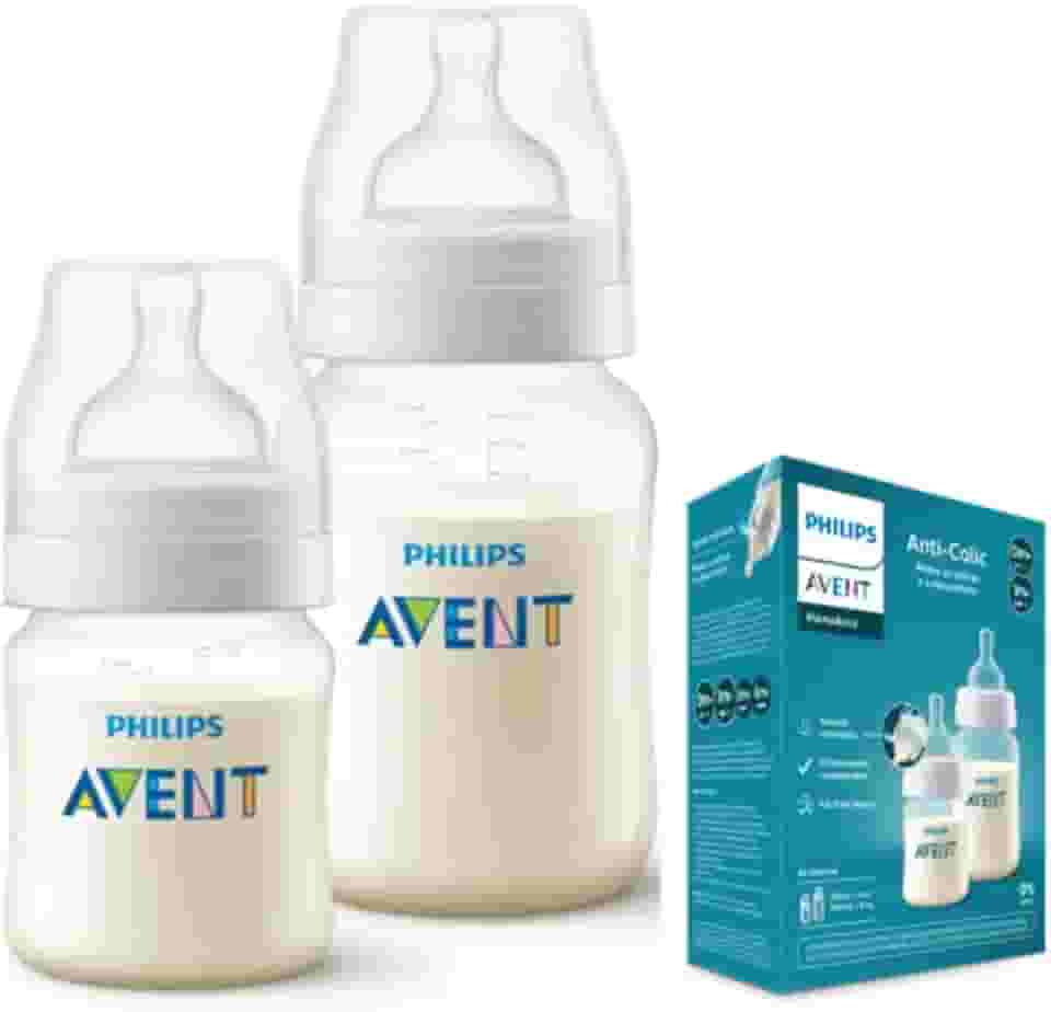 Kit Duplo Mamadeira Anti-Colic Philips Avent 125ml + 260ml Transparente