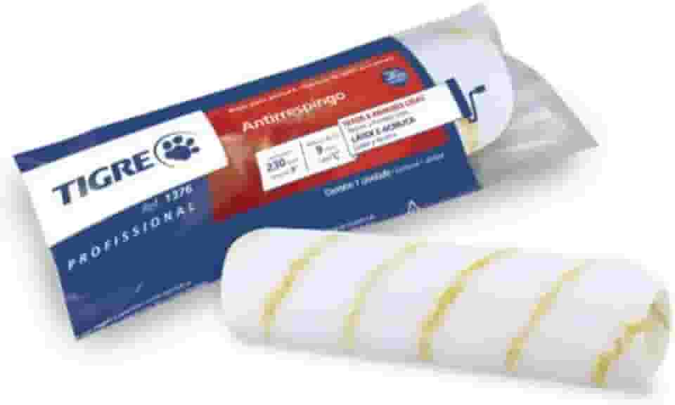 Rolo de Lã Sintética Antirrespingo Econômico, Tigre 61376230, Branco, 23cm