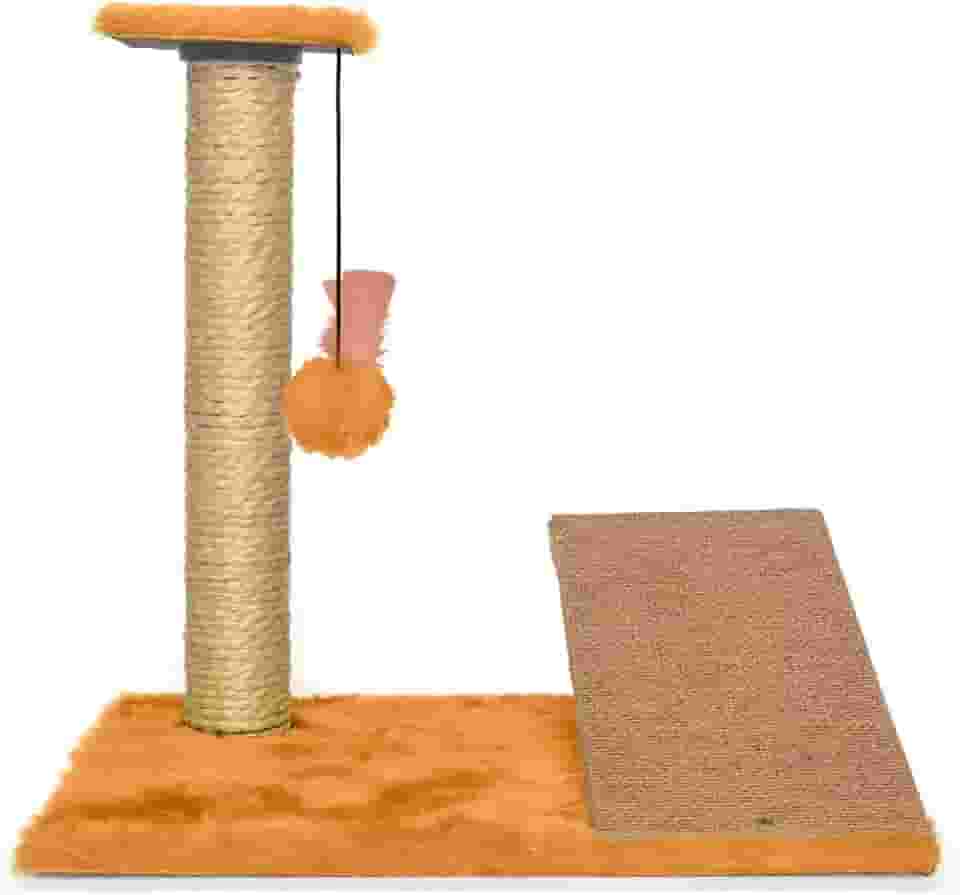 Arranhador Gatos Poste Com Rampa E Brinquedo Exclusivo