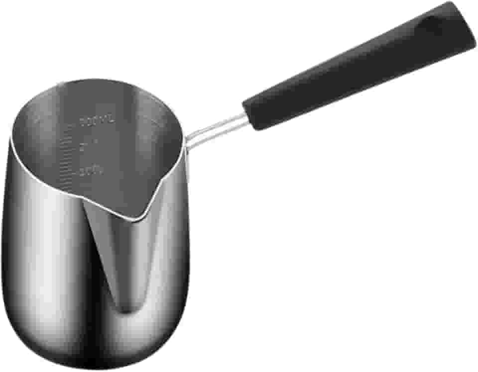 Pequena panela para derreter chocolate, panela para cozinhar mingau com alça de PP, panela de café turco, mini panela de sopa para fazer molhos, 350ml