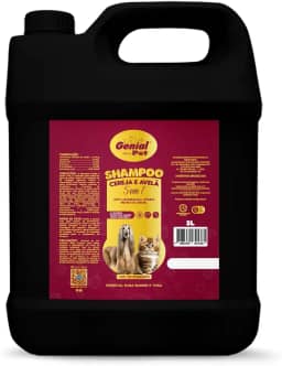 Galão Genial Pet Shampoo Cereja e Avelã 5 em 1, 5 Litros, Uso Profissional para Cães e Gatos