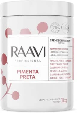 Raavi Creme De Massagem De Pimenta Preta Termoativo 1Kg