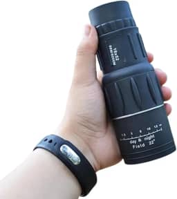 Monóculo Profissional Tático 16×52 Alta Definição – Zoom Longo Alcance | 66 Metros à 8 km, Lente HD, Compacto, Resistente, à Prova d’Água c/Estojo e Alça - Ideal para Viagem, Esporte e Camping