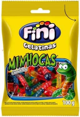 Fini Bala Gelatina Minhoca Brilho, 90G