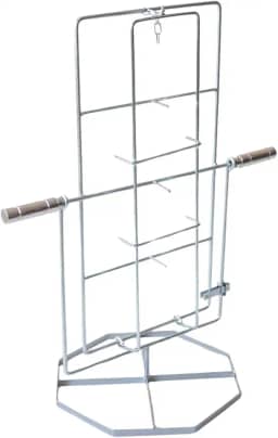 Espeto Giratório Para Costelão Fogo Chão Galvanizado Com Base